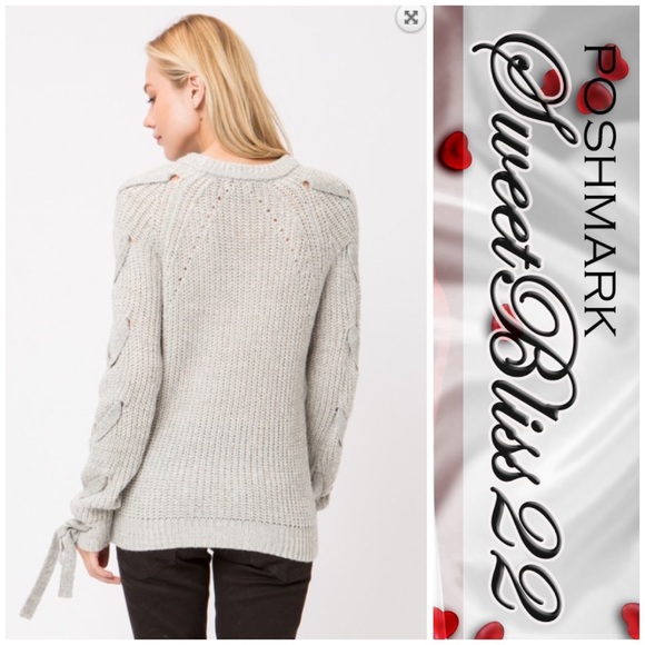 🍁Grey Sweater Braided Sleeves🍁 - Picture 4 of 4